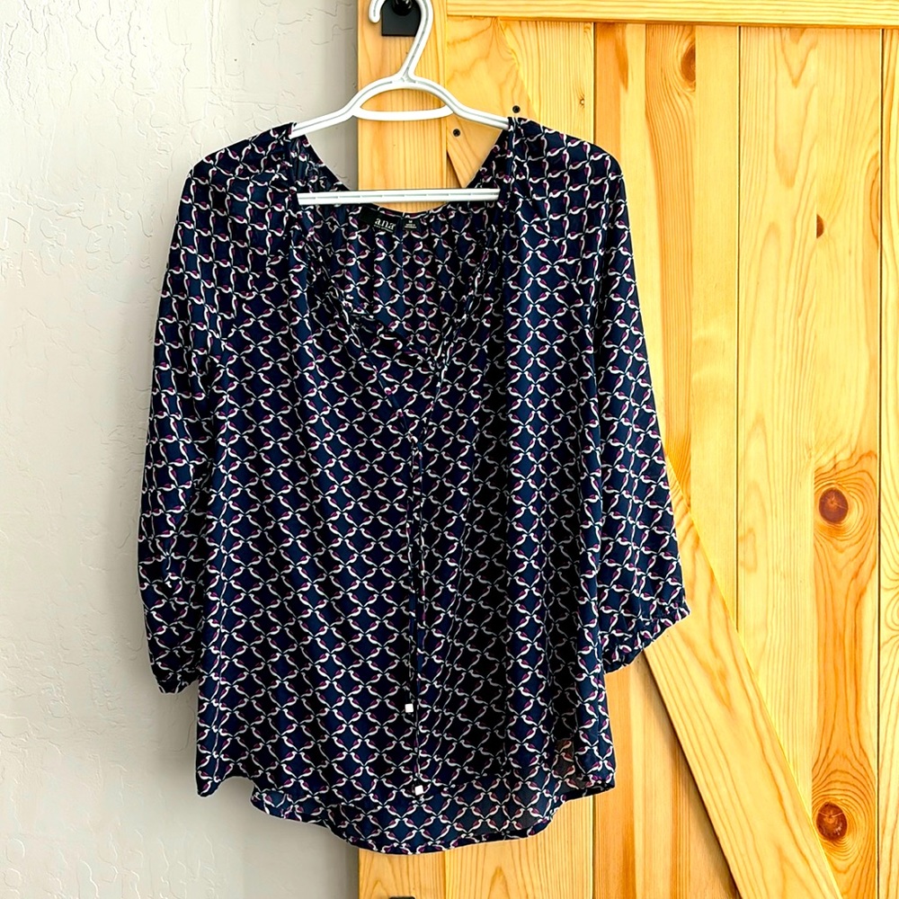 Women’s blouse with beautiful patterns of birds, 3/4 sleeves